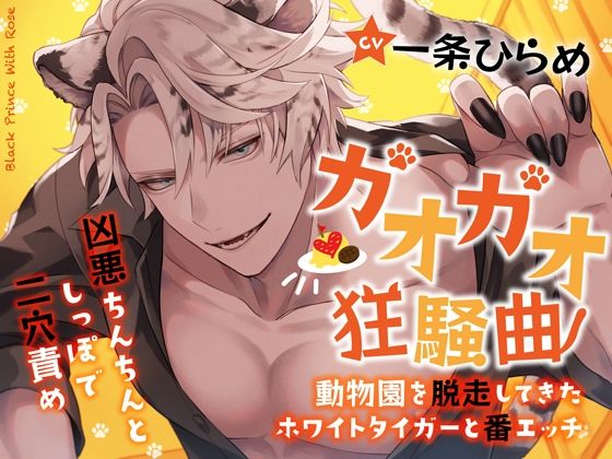 ガオガオ狂騒曲〜動物園を脱走してきたホワイトタイガーと番エッチ〜凶悪ちんちんとしっぽで二穴責め❤-Black Prince With Roseクンニ